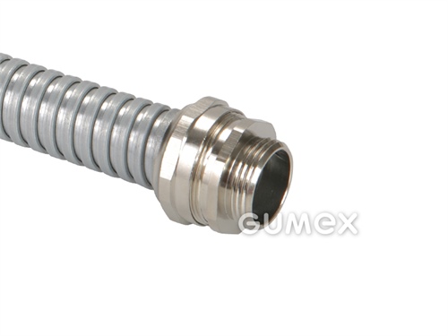 Konektor MVU 179 P, pro ochranné hadice 21mm/vněj.záv.PG16, ponik. mosaz, -35°C/+80°C, IP54-EN 60529